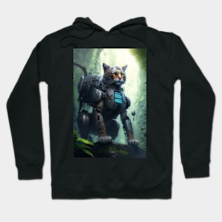 Cyborg cat in the jungle Hoodie